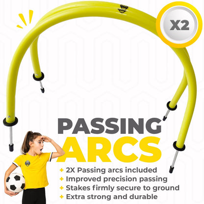 - Football Master ™ | Pop Up Goal Nets & Training Equipment | Includes 2 X Pop Up Goals 2 x Football Passing Arcs 10 X Training Cones -