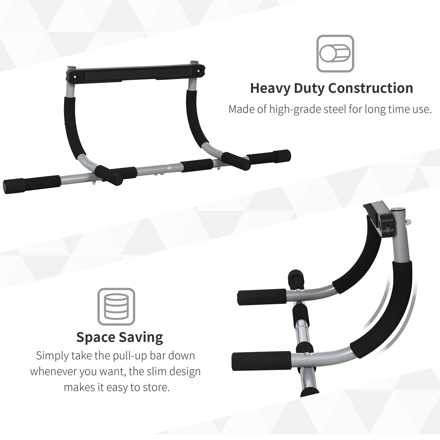 - HOMCOM Pull-Up Bar for Doorway | Home Fitness Door Horizontal Bar -