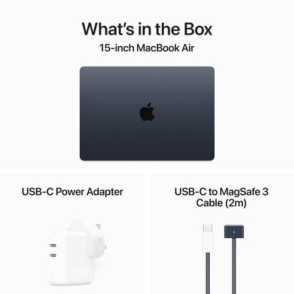 Apple 2024 MacBook Air 15-inch Laptop with M3 chip: 15.3-inch Liquid Retina Display, 16GB Unified Memory, 512GB SSD Storage, Backlit Keyboard, 1080p FaceTime HD Camera, Touch ID; Midnight