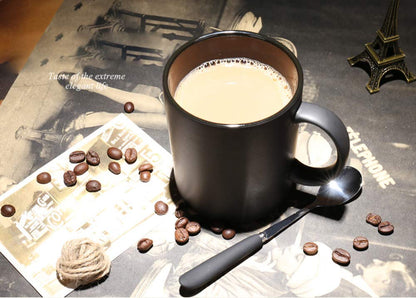 - Smilatte 12 oz Matte Black Porcelain Coffee Mug | Classic Ceramic Cup -
