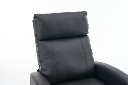 - Requena Recliner Armchair | PU Leather | Sofa Lounge With Leg Rest and Reclining Functions | Black -