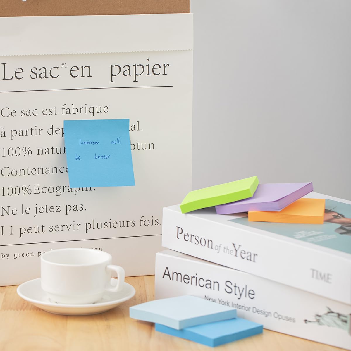 24 Pads - 3 in x 3 in Sticky Notes, 8 Colors Post Self Stick Notes Pads Bright Stickies Colorful Super Sticking Memo Pads，for Office, Home, School, Meeting, Strong Adhesive, 82 Sheets/pad