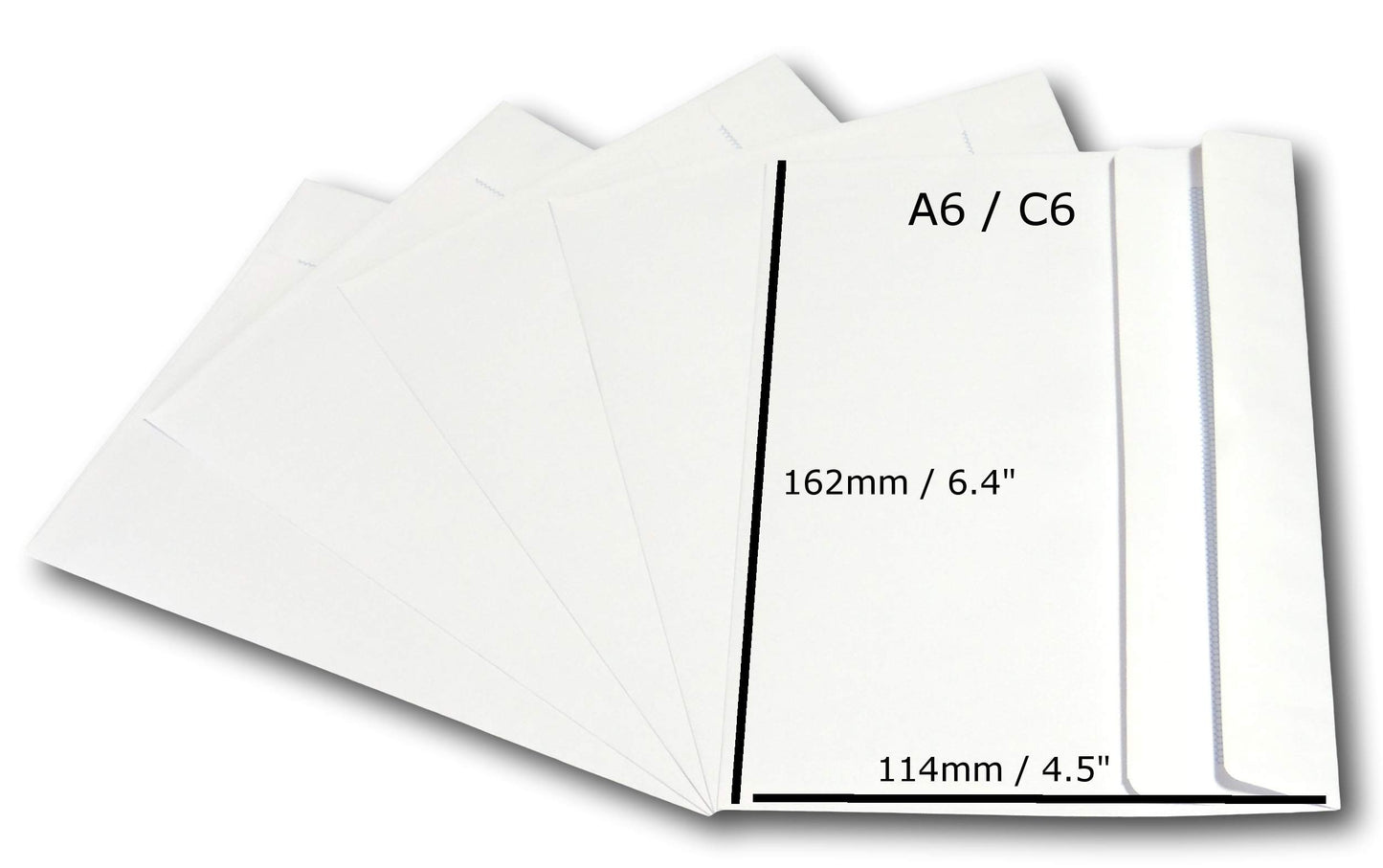 - EPOSGEAR® A6/C6 Plain White Self Seal Wallet Envelopes | 162mm x 114mm 90gsm (Pack of 50 Envelopes) -