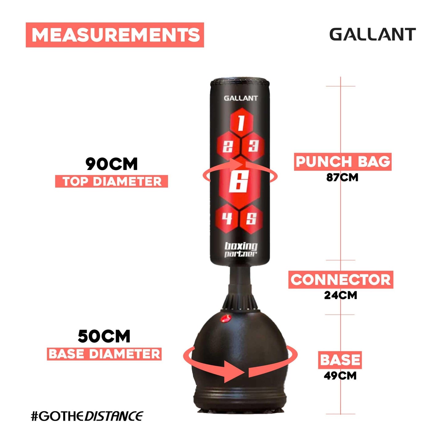 - Gallant 5.5ft Free Standing Punch Bag-Heavy Duty Pedestal Stand Boxing Bag for Kickboxing -