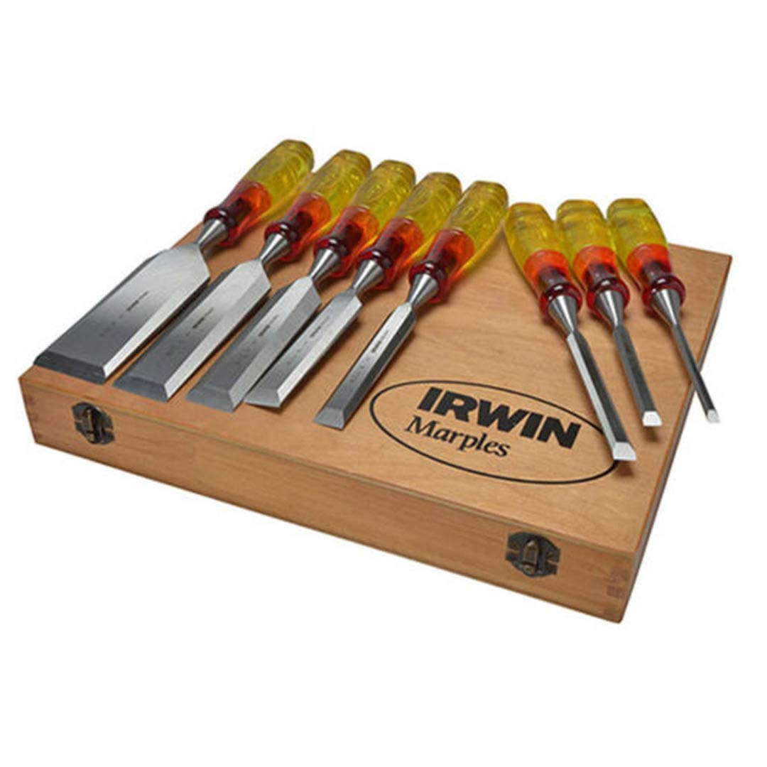 - XMS Irwin XMS18S373S8 Marples Limited Edition Splitproof Chisel Set 8 Piece, Wood