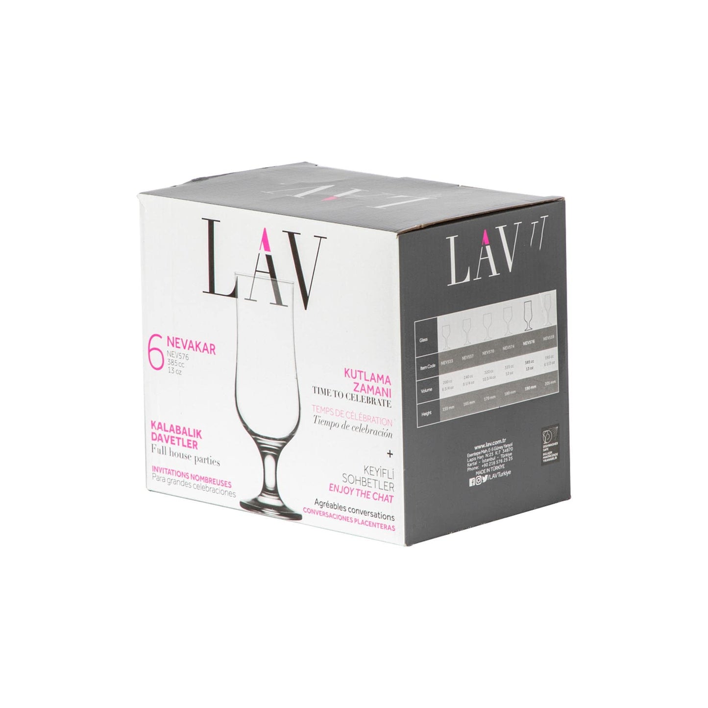 - LAV Nevakar Craft Beer Glasses - Small Tulip Shaped Lager Ale Cider Drinking Half Pint Glass -