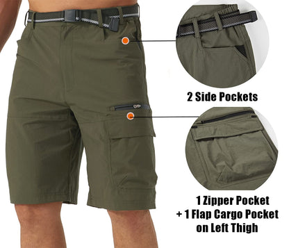 - EKLENTSON Shorts for Men |Quick Dry Cargo Shorts | Outdoor Elastic Waist Lightweight Hiking Shorts -