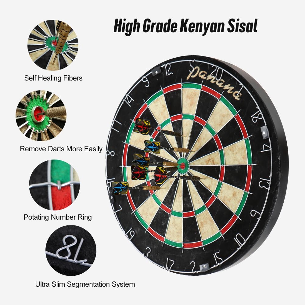 Dartbaord Steel Dart Board Dartbard Set with 6pcs Professional Steel Tip Darts