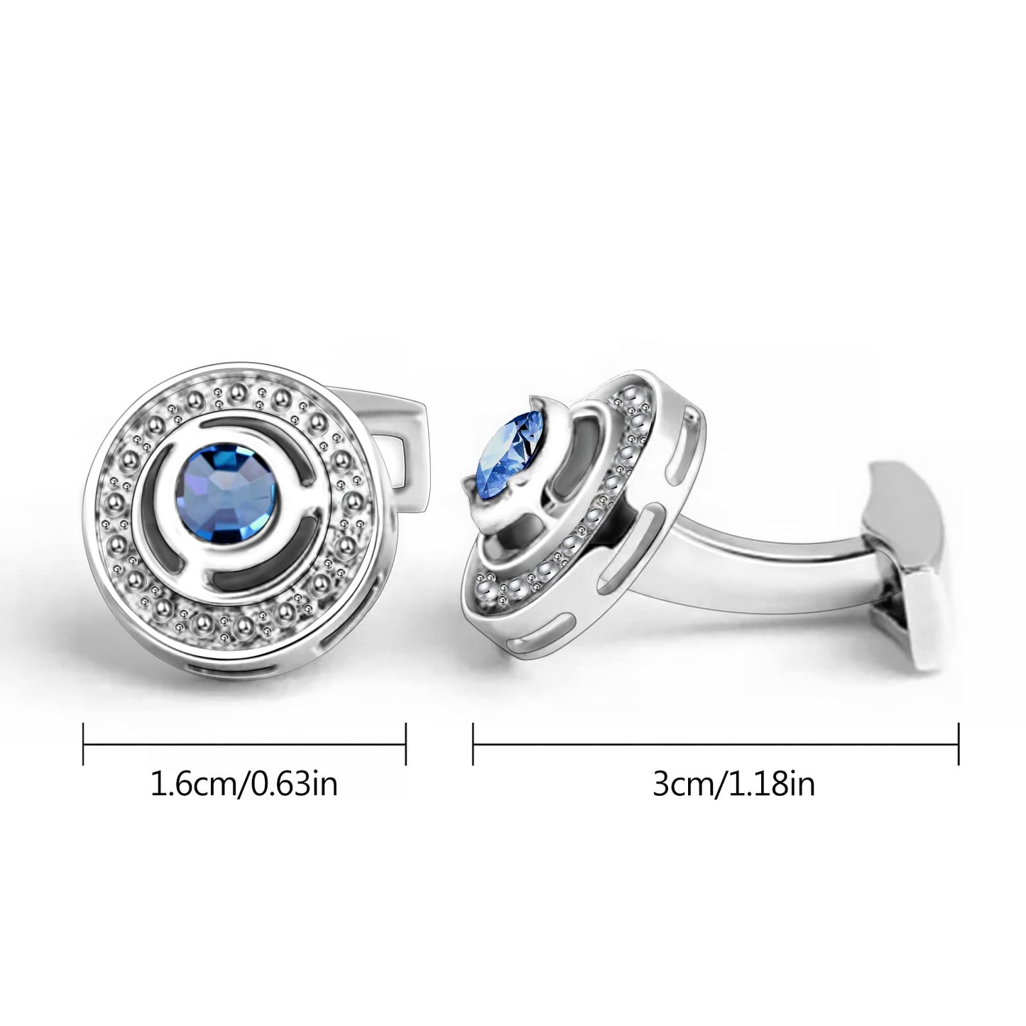 - Mr.Van Classic Cufflinks | Navy Blue Crystal Cufflinks For Men -