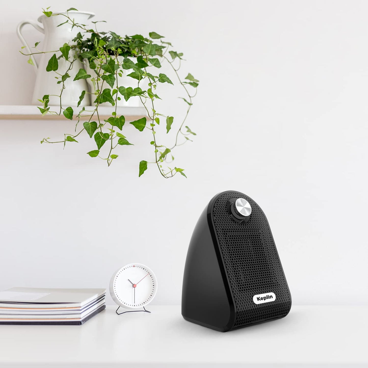 - KEPLIN Black Ceramic Desk Heater | 500W Low Energy Consumption | Silent Heater -