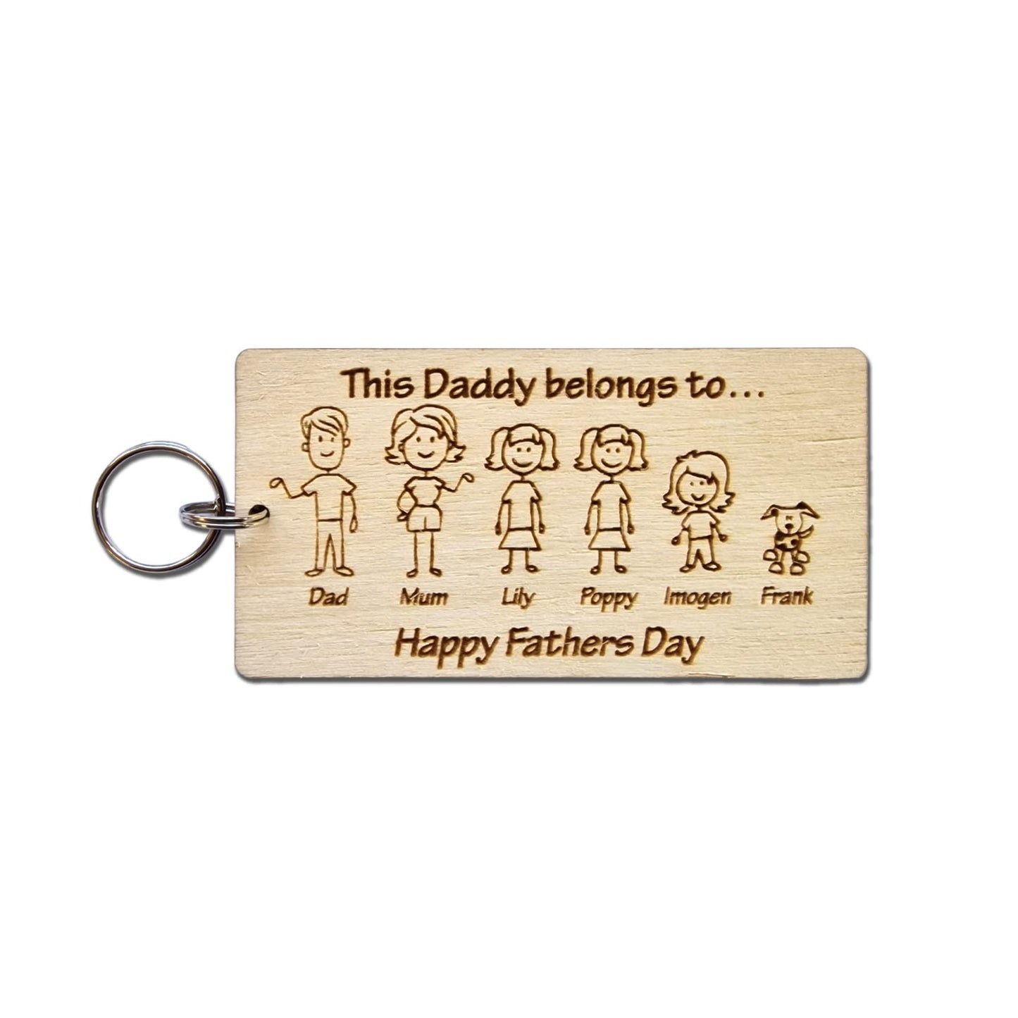 - Mooseys Personalised Fathers Day Gift | Engraved Wooden Keyring -