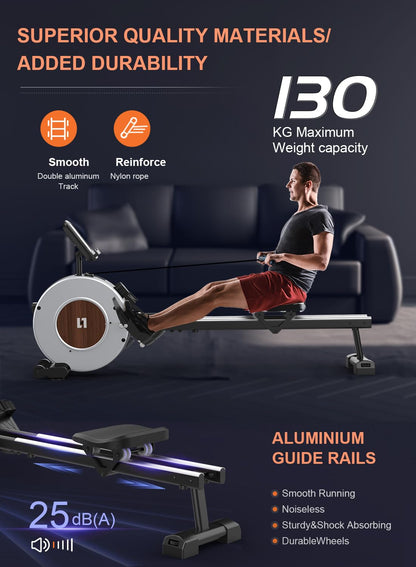 - Rowing Machine for Home Gym, Magnetic rowing machine with 16 Level Magnetic Adjustable Resistance | Quiet Rower -
