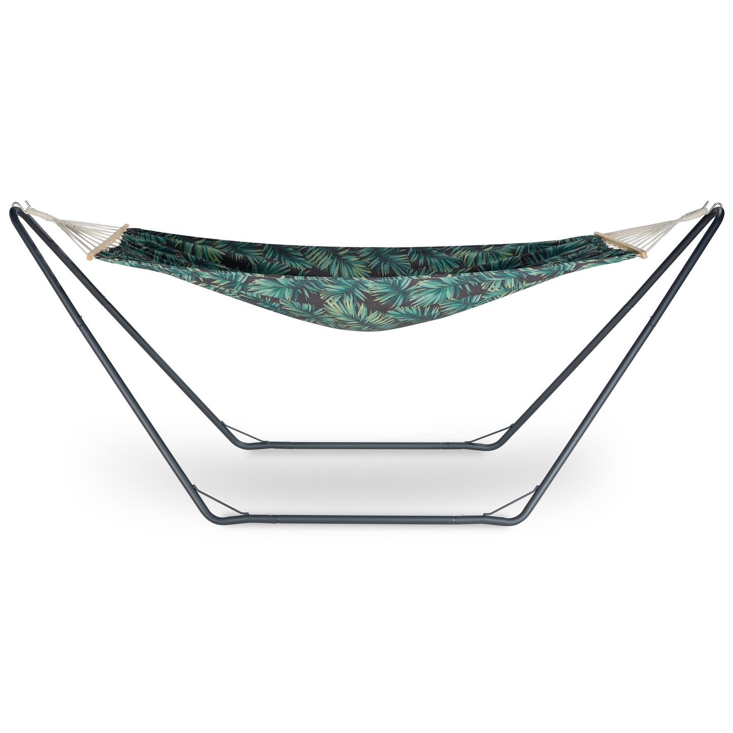 - VonHaus 1 Seater Hammock With Frame - Leaf Print 1 Person Garden Hammock with Stand -