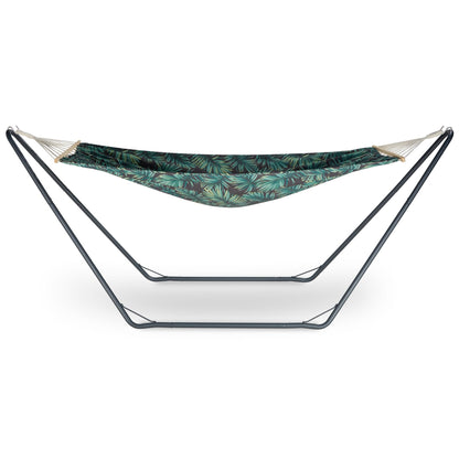 - VonHaus 1 Seater Hammock With Frame - Leaf Print 1 Person Garden Hammock with Stand -