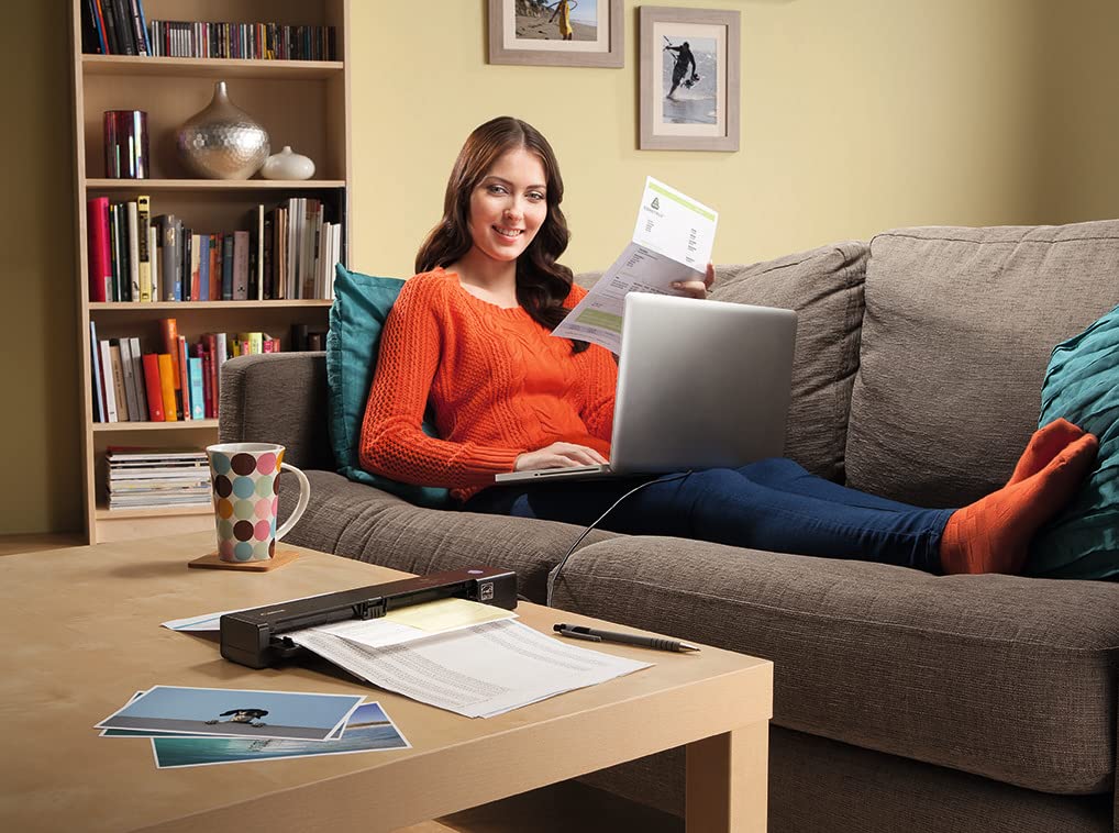 Canon P-208II Portable A4 Document Scanner, USB Mobile Document Scanner Duplex, Double Sided scanning, Home scanner, Plug & Play, 10x Automatic Document Feeder, Windows/MAC - Black