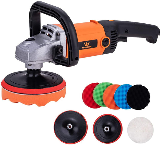 - TOPWAY Car Polisher Set | 180mm and 150mm Electronic Variable Speed Angle Sander -