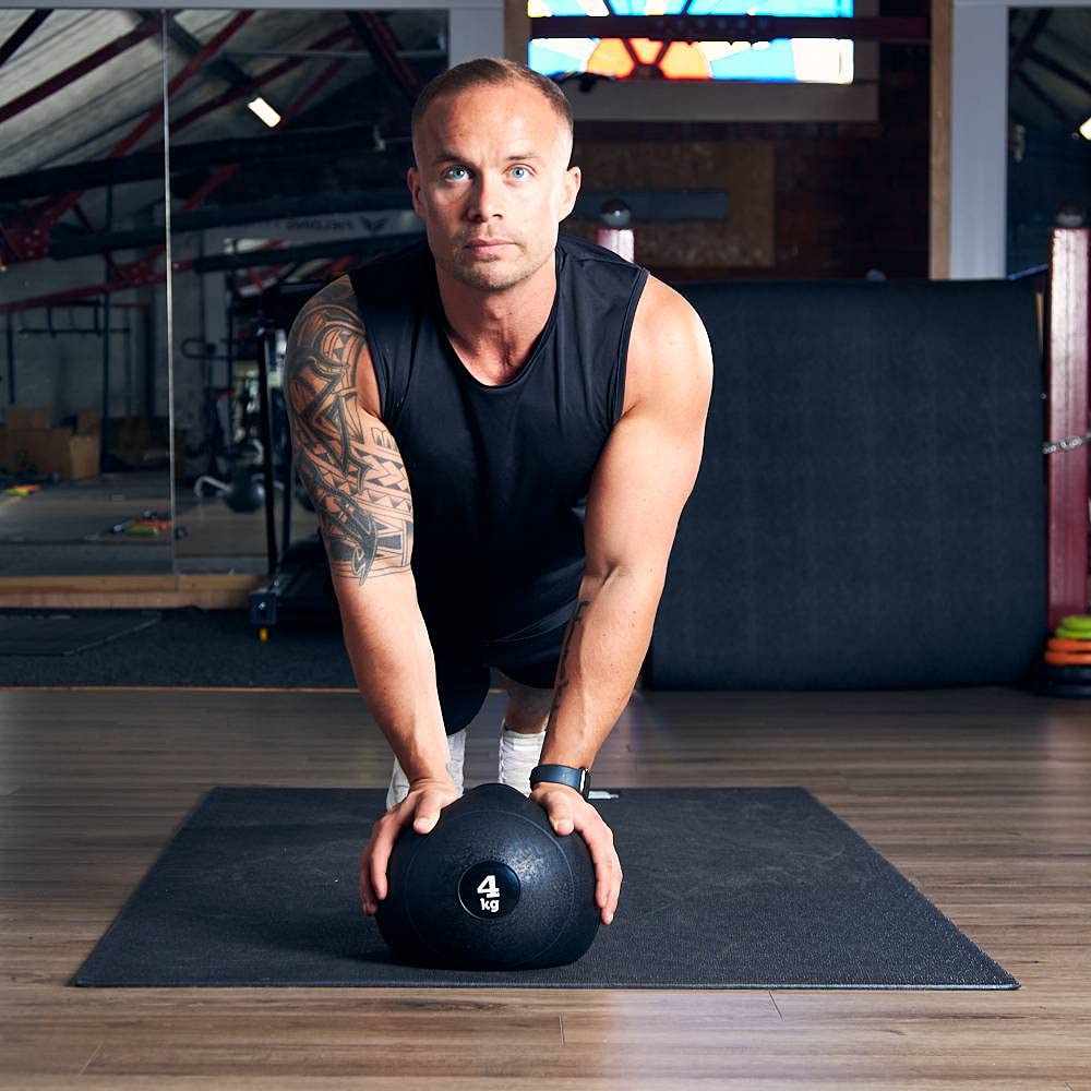 - PhysioRoom 4kg Medicine Ball Weight | Slam Ball Home Gym Fitness Workout Equipment -