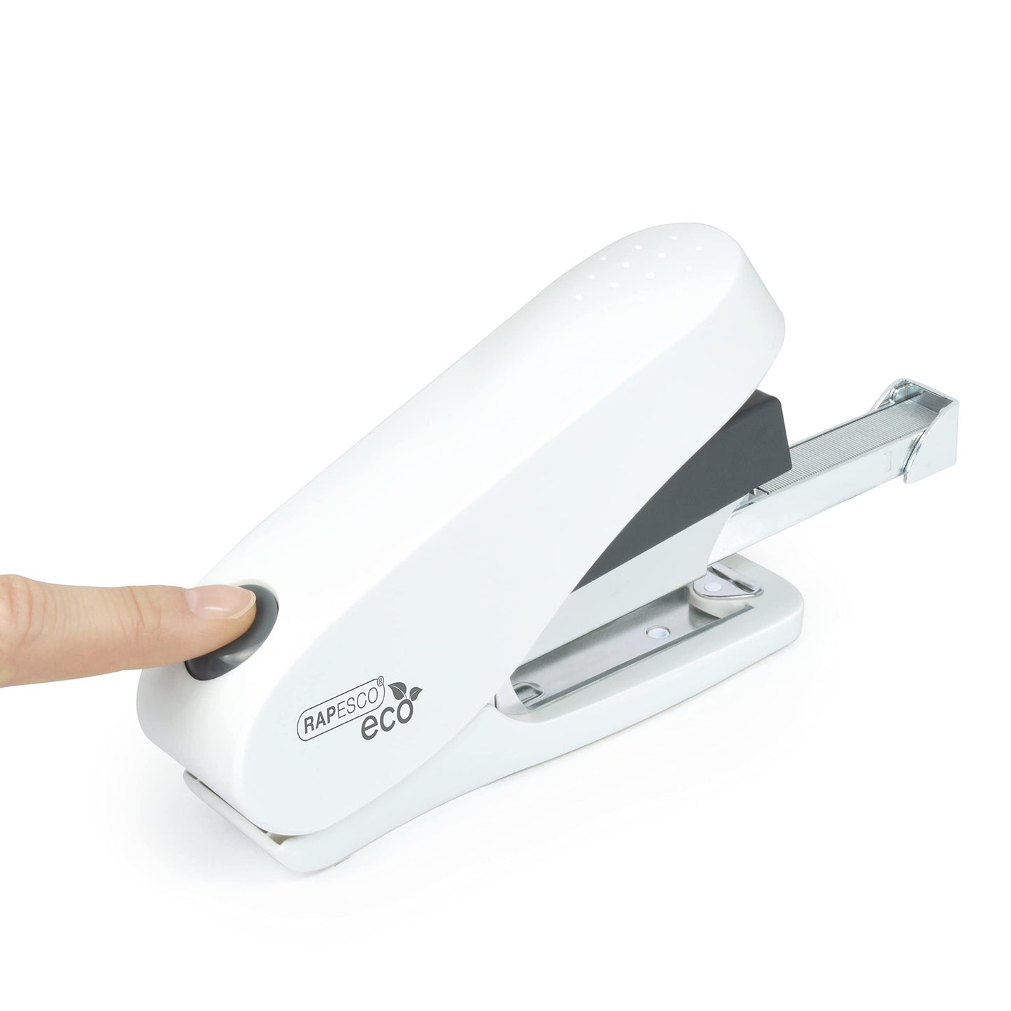 - Rapesco 1467 Germ-Savvy Antibacterial | ECO Luna Less Effort Stapler with 2000 Staples | 50 Sheet Capacity | Soft White -