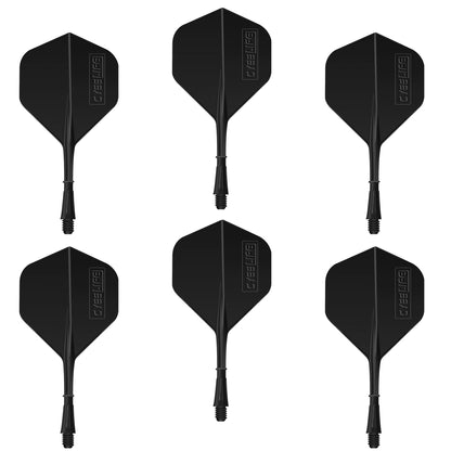 CyeeLife-Integrated Dart Flights and shafts 6pcs, 2BA Moulded accessory,Black CF01