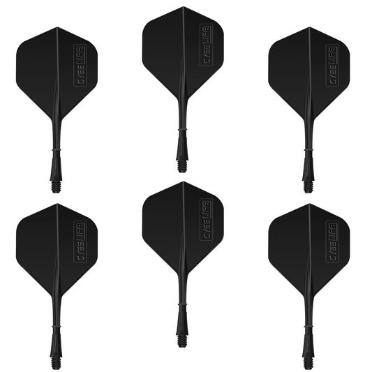 CyeeLife-Integrated Dart Flights and shafts 6pcs, 2BA Moulded accessory,Black CF01