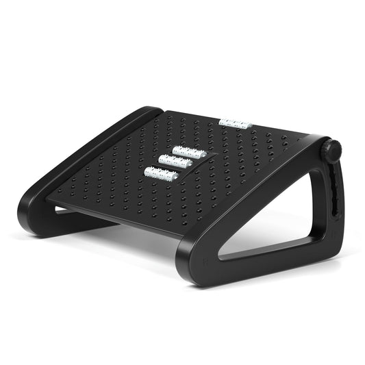 AMUSPK Office Foot Rest, Adjustable Height Footrest Under Desk, Ergonomic Foot Stool with Large Roller Massager for Office, Pressure Relief, Straightening The Hunchback, Father's Day Gifts
