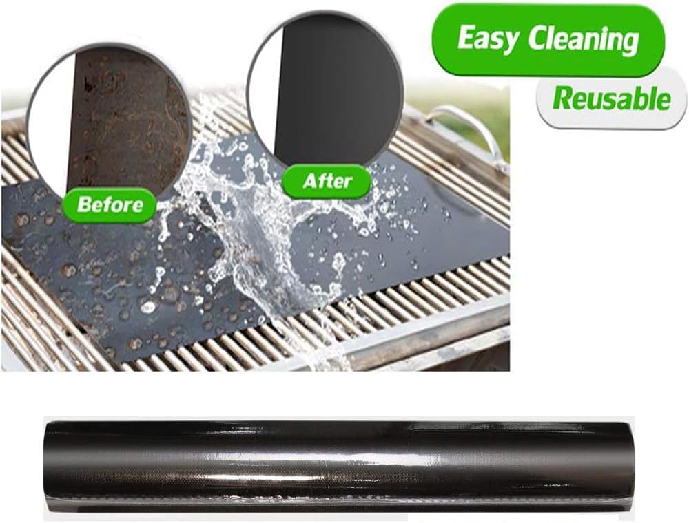 - GQC BBQ Mats | Set of 6 BBQ Grill Mats | Nonstick Reusable Barbecue Baking Mat -