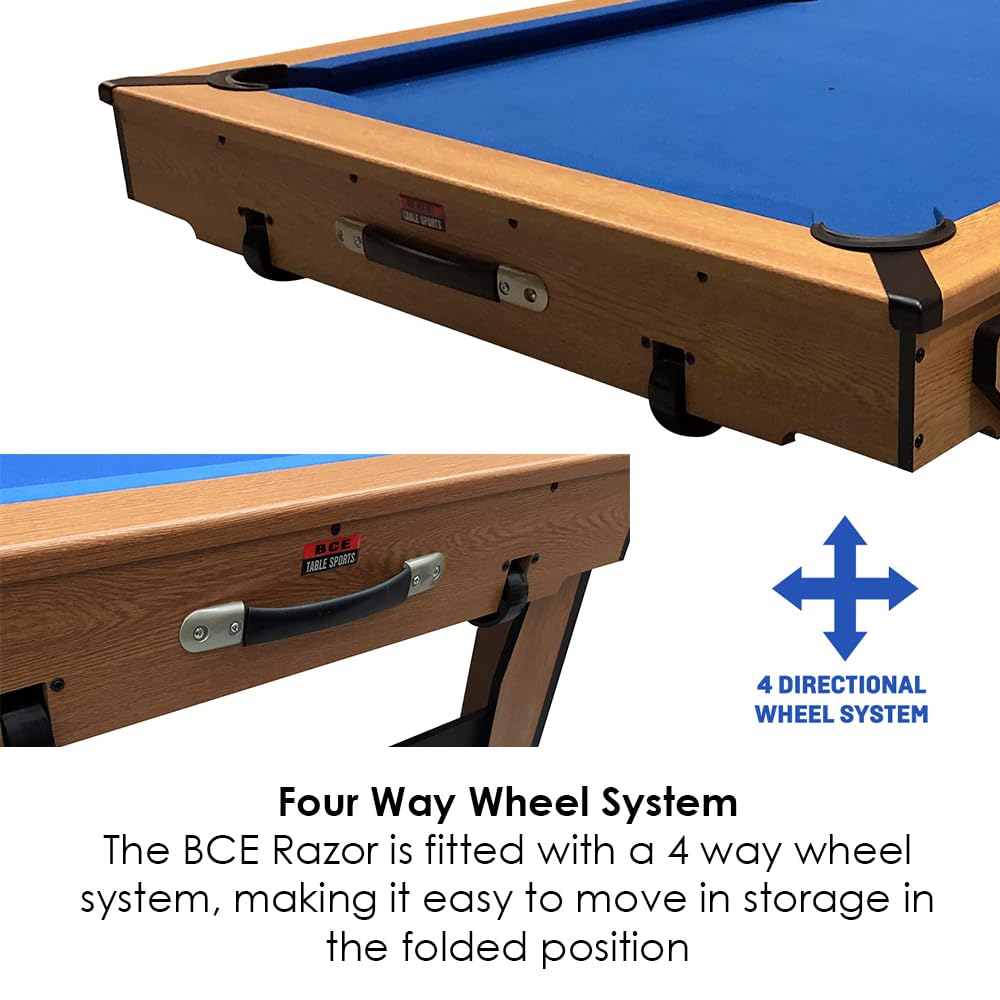 BCE Razor 6ft Rolling, Lay Flat Pool Table