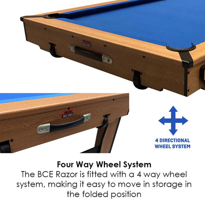 BCE Razor 6ft Rolling, Lay Flat Pool Table