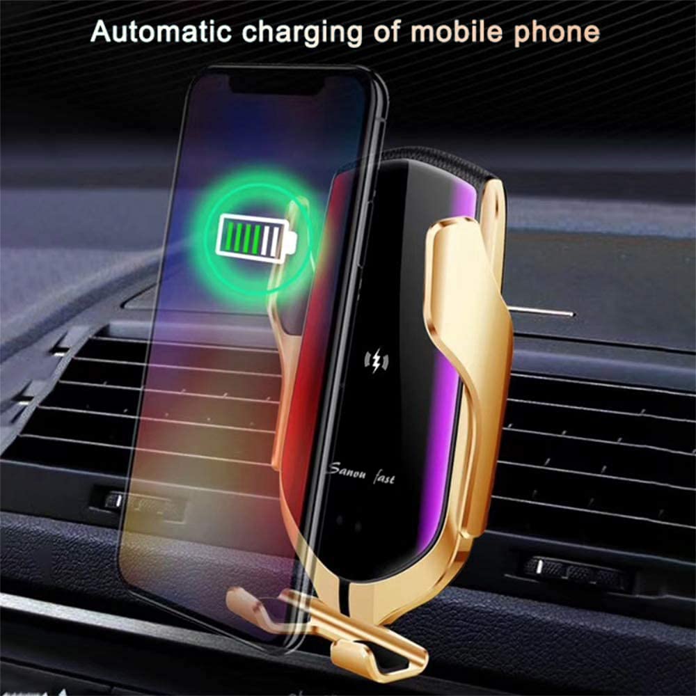 - Wireless Car Charger, Smart Sensor 10W Fast Charging Auto-Clamp