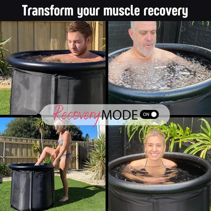 367L Portable Ice Bath for Cold Water Therapy Training/an Ice Bathtub with Cover for Athletes-Adult Spa for Ice Baths and Soaking-Outdoor Cold Plunge Tub,Foldable Bathtub Indoor Outdoor Use