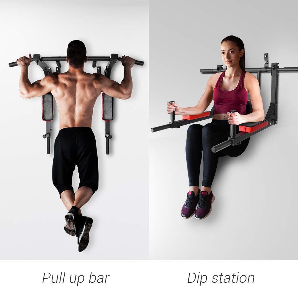 - OneTwoFit Multifunctional Wall Mounted Pull Up Bar/Chin Up bar | Dip Station for Indoor Home Gym -