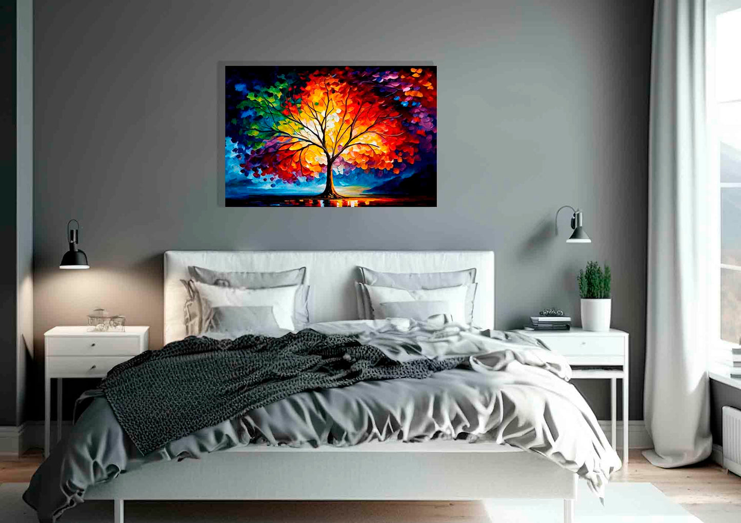 Artley Prints - Tree Of Life Modern Abstract Canvas Pictures for Living Room, Bedroom, Hallway, Kitchen or Office - Colourful Prints Extra Large 101 x 76cm (40 x 30 inches)