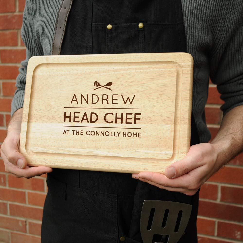 - eBuyGB Personalised Chopping Board | Head Chef Design | Cutting Board -