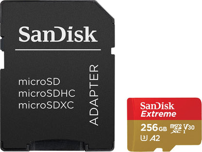 - SanDisk 256GB Extreme microSDXC card | SD adapter | RescuePRO Deluxe -