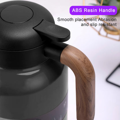 Coffee Thermal Carafe Jug,2.0 litre 304 Stainless Steel Vacuum Insulated Coffee Pot,ABS Resin Handle, for Tea Hot and Cold Drinks…