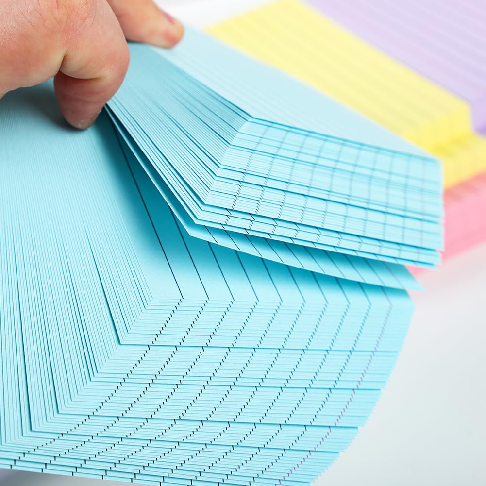 - Index Cards | Colored Study Cards | 600PCS Flash Cards | 6 Neon Colors 3x5 -