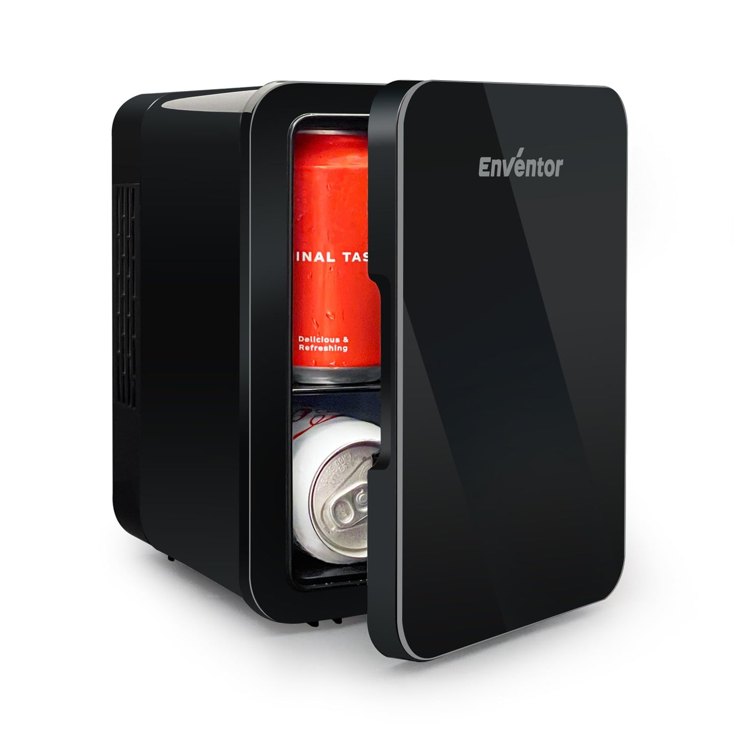- Enventor Mini Fridge 4 Litre | 6 Can Mini Fridges for Bedrooms | AC+12V DC Power Cooler & Warmer -