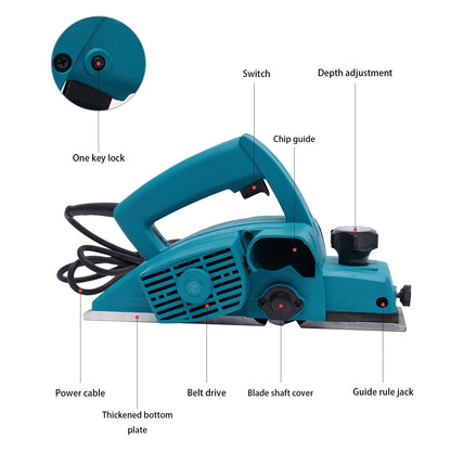 - Electric Wood Planer | Home and Garden Electric Planer | 220V 800W Portable Wood Planer -