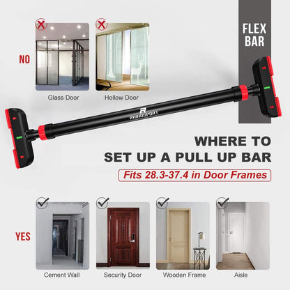 - RHINOSPORT Door Pull Up Bar | Chin Up Bar from 72-95 cm (28.3in-37.4in) -