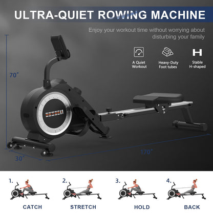 - Rowing Machine | Foldable Rowing Machine for home gym with LCD Monitor | 16 Level Magnetic Resistance for Full-body workout -