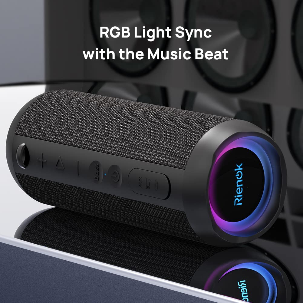 - RIENOK Bluetooth Speaker | Portable Wireless Bluetooth Speaker | Waterproof Outdoor Speaker -
