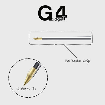 - G4GADGET Premium Pack of 10 Black Biro Ballpoint Pens | Medium Tip for Fluent | Smooth Writing -