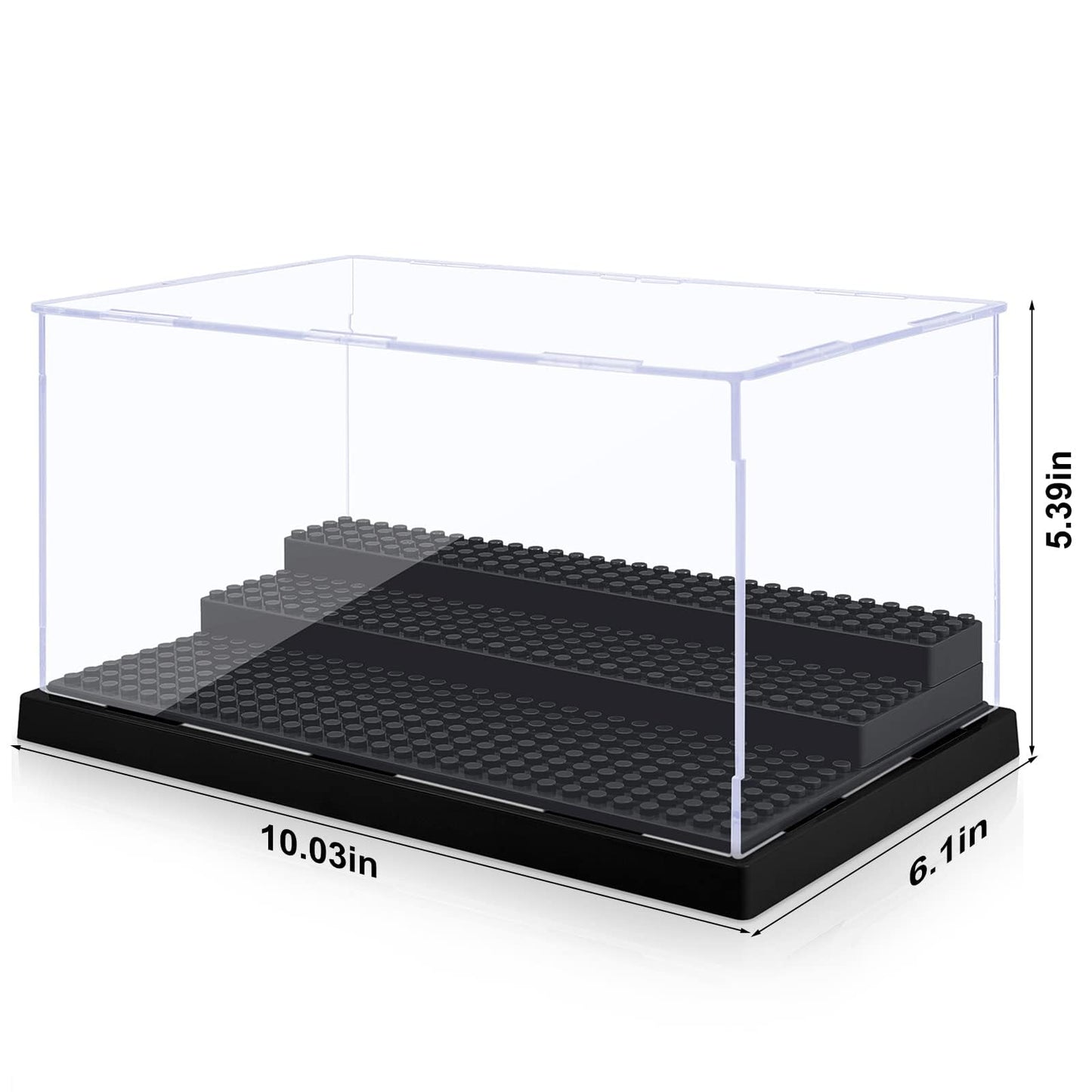 - Mlikero Minifigure Display Case | Clear Dustproof Display Storage Box with 3 Movable Steps -