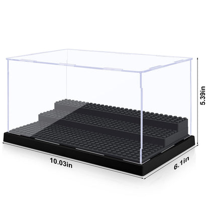 - Mlikero Minifigure Display Case | Clear Dustproof Display Storage Box with 3 Movable Steps -
