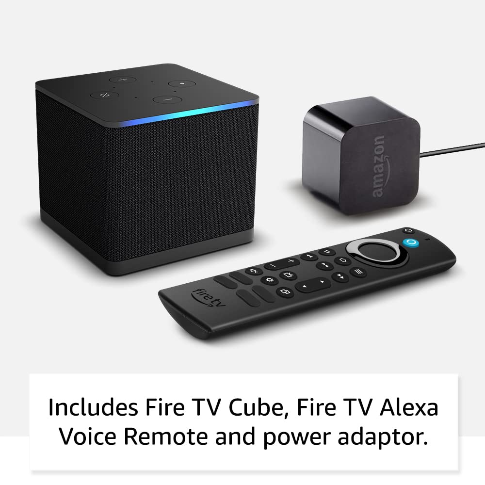 Amazon Fire TV Cube | Hands-free streaming media player with Alexa, Wi-Fi 6E, 4K Ultra HD