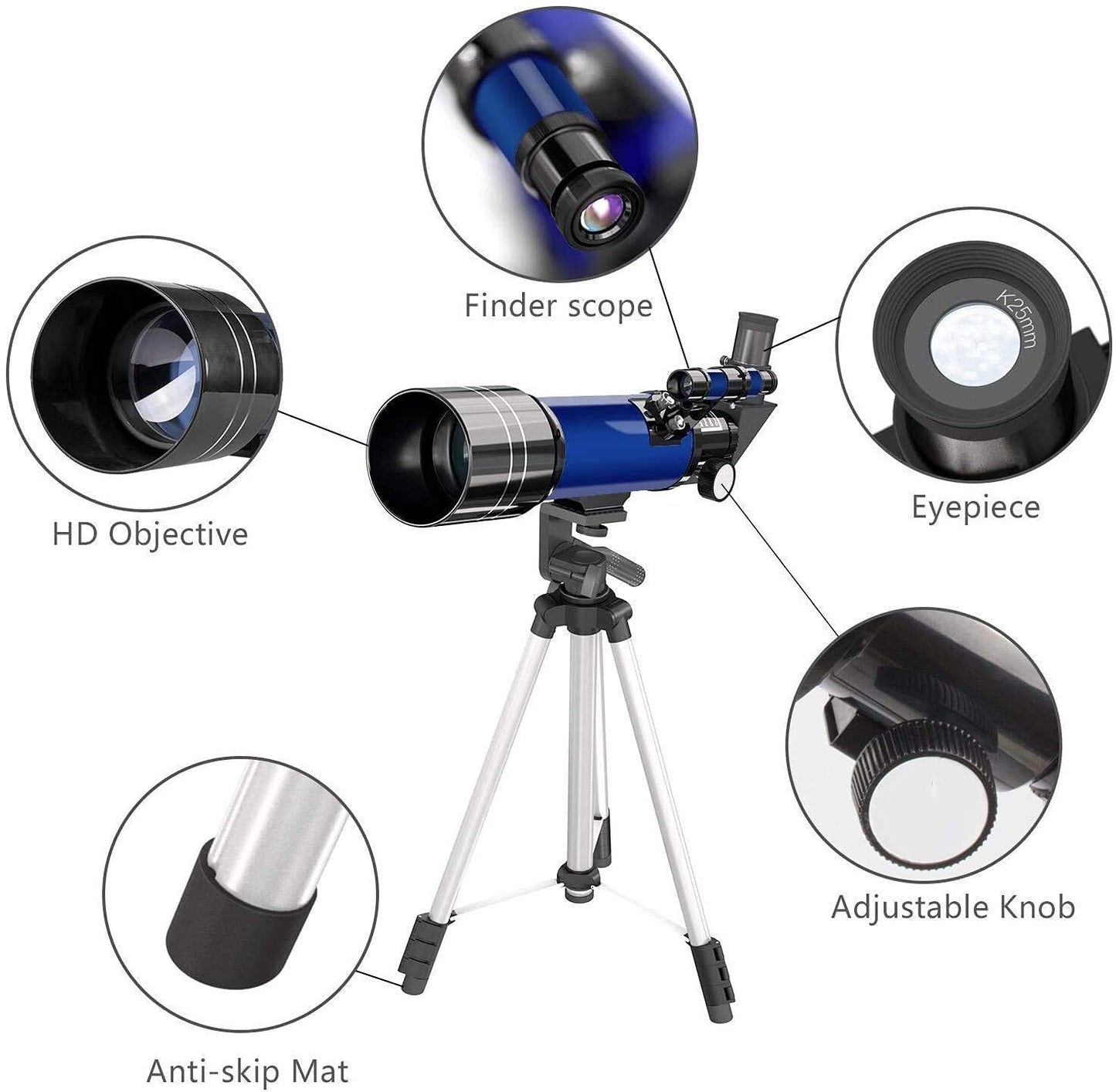- EMARTH Telescope | 70mm Astronomical Refractor Telescope with Adjustable Tripod | Finder Scope -