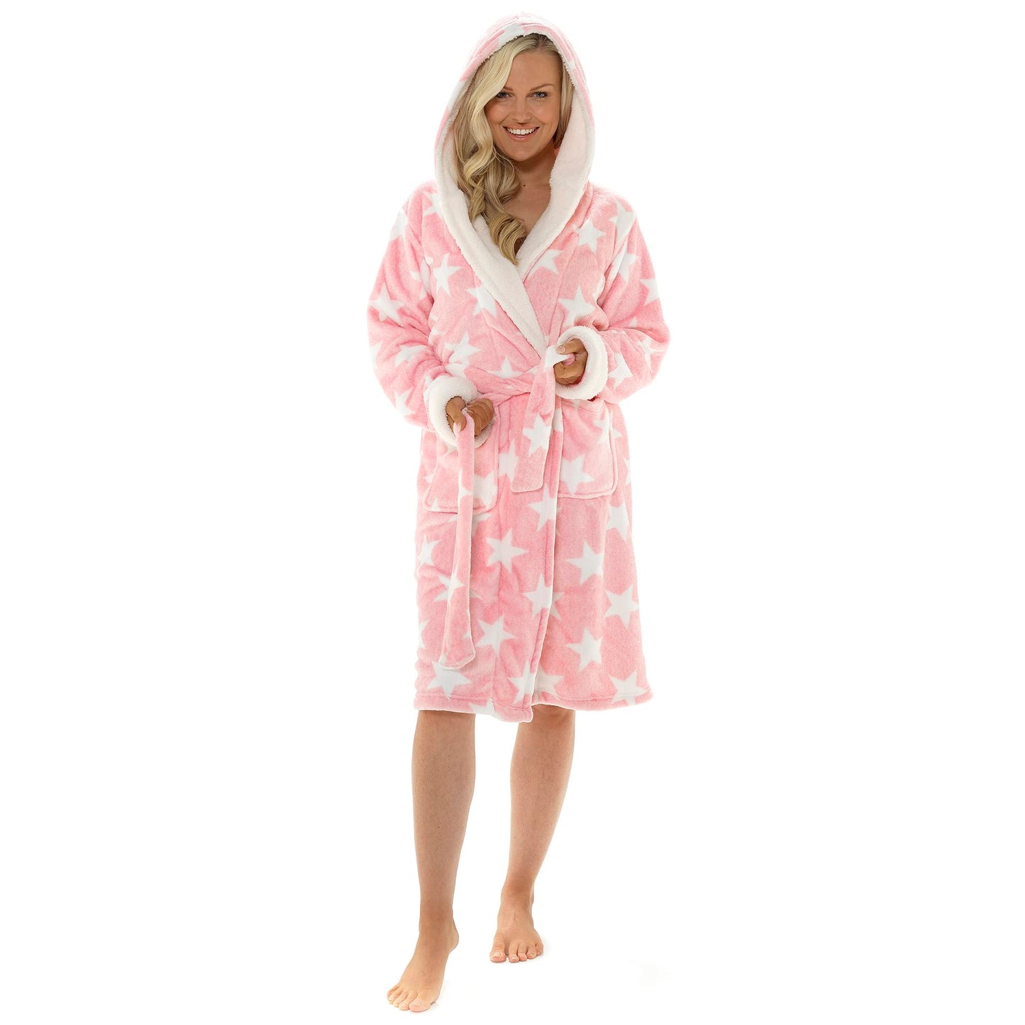 - Habigail Ladies Luxury Hooded Dressing Gown | Super Soft Robe -