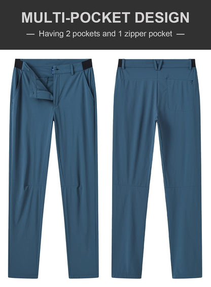 - donhobo Men's Stretch Golf Pants | Men's Outdoor Trousers | Lightweight Quick Dry Elastic Waist Casual Hiking Pants -
