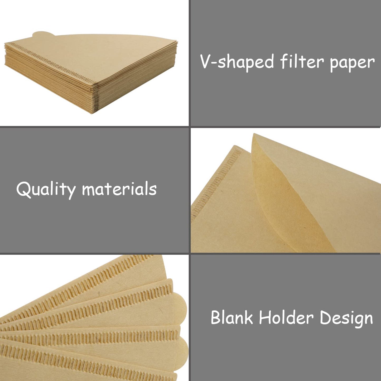 200 Pieces Coffee Filter Papers, 4.1x 5.5 Inch Disposable Filter Papers Size 01 Unbleached Cone Filter Papers Pour Over Coffee Filter Papers