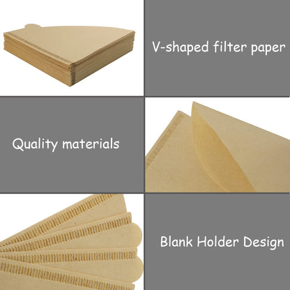 200 Pieces Coffee Filter Papers, 4.1x 5.5 Inch Disposable Filter Papers Size 01 Unbleached Cone Filter Papers Pour Over Coffee Filter Papers